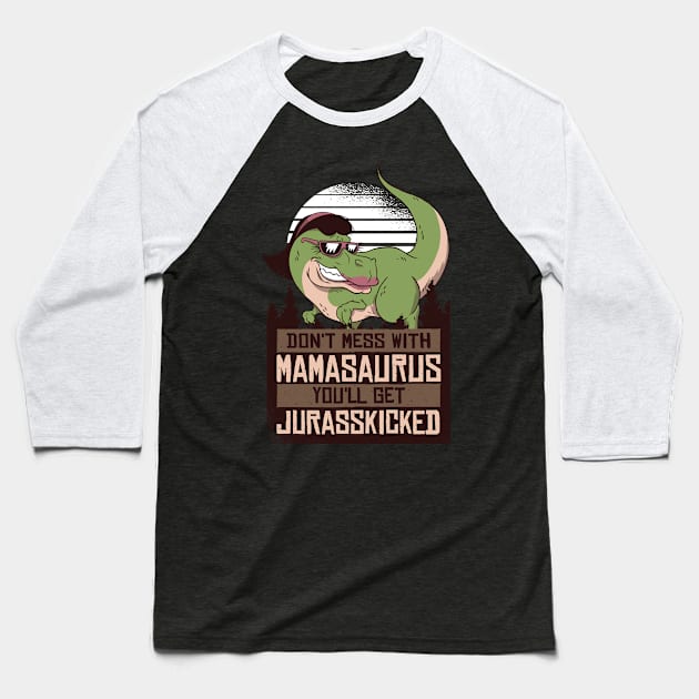 Mamasaurus Rex Baseball T-Shirt by Black Phoenix Designs